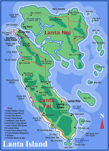 Map of Koh Lanta