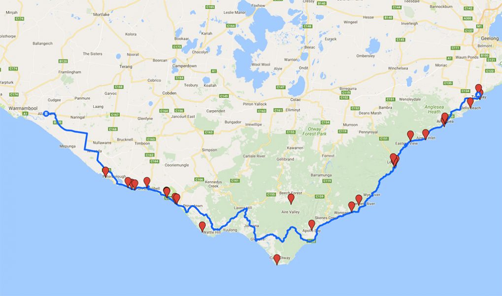 Great Ocean Road Self Drive Map Itinerary